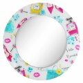 Empire Art Direct 36 in. Beautiful Round Reverse Printed Tempered Glass Art with 24 in. Round Beveled Mirror EM100295